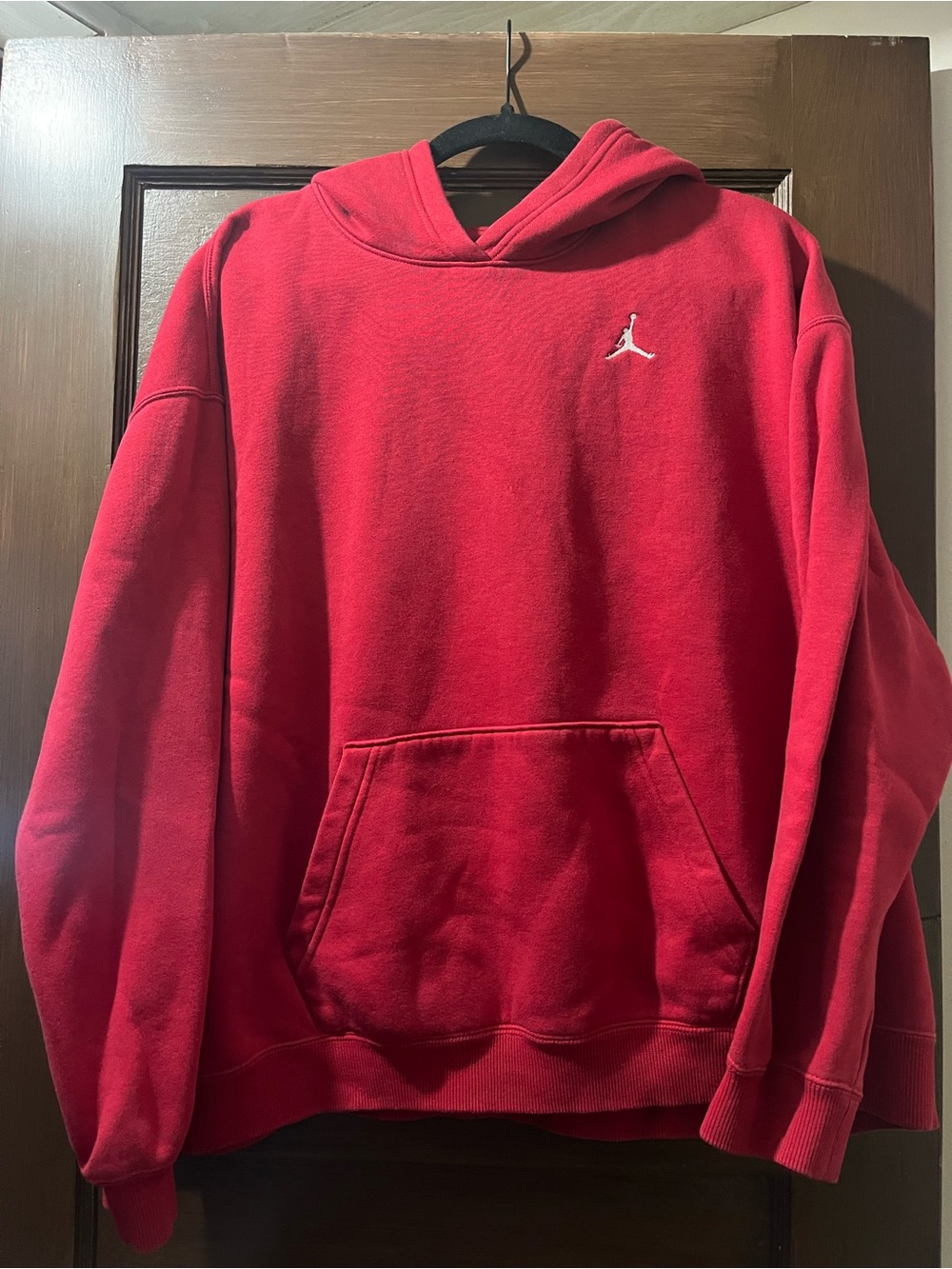 Jordan Red Pullover Hoodie - Men's Casual Fleece Sweatshirt XL